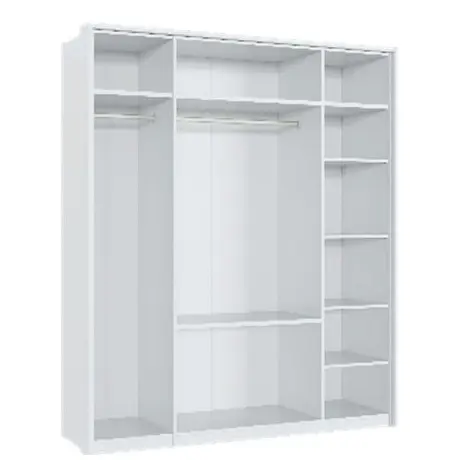 Buy Bala 4 Door 2 Drawer Mirrored Wardrobe White High Gloss, 2 from Furnituretta