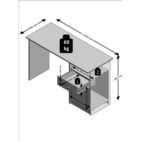 Buy Usk Home Office Writing Computer Desk Grey and White, 5 from Furnituretta