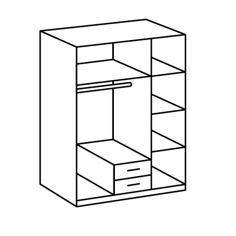 Buy Craven 3 Door and 2 Drawer German Wardrobe Concrete Grey and White, 2 from Furnituretta