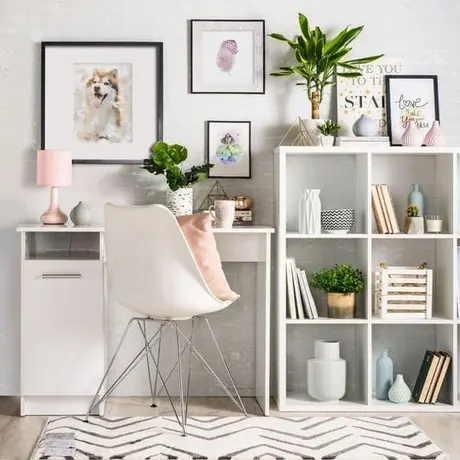 Buy Margam Computer Desk with 1 Door Matt White, Colour: White, 3 from Furnituretta