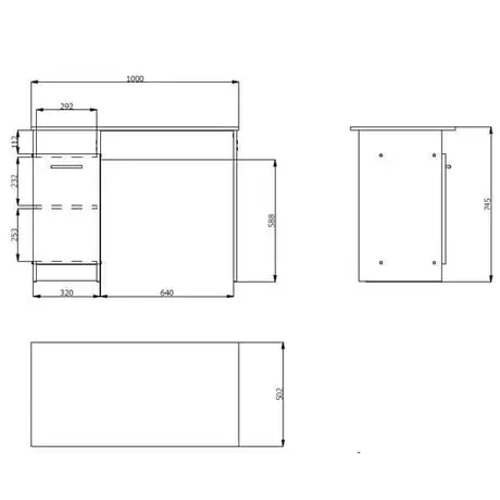 Buy Margam Computer Desk with 1 Door Matt White, Colour: White, 5 from Furnituretta