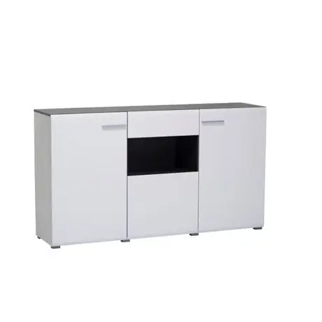 Buy Talbot Large Tall Wide Sideboard Cabinet Storage Unit in White Gloss and Black, 3 from Furnituretta