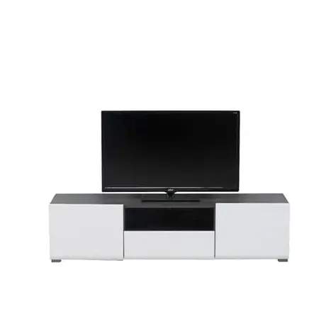 Buy Talbot Modern TV Cabinet Unit White and Black Top, 2 from Furnituretta