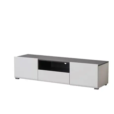 Buy Talbot Modern TV Cabinet Unit White and Black Top, 3 from Furnituretta