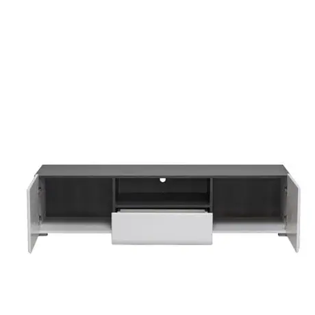 Buy Talbot Modern TV Cabinet Unit White and Black Top, 4 from Furnituretta
