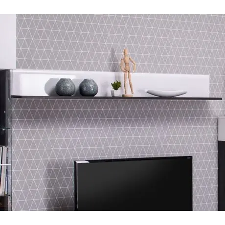 Buy Talbot Floating Shelf Wall Shelving White Gloss and Black from Furnituretta