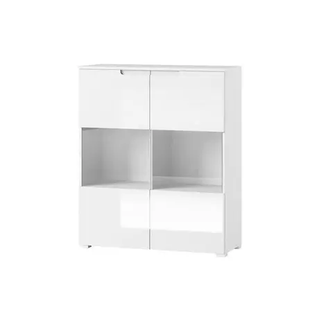 Buy Tenby Display Cabinet 2 Door Glass in High Gloss White, 2 from Furnituretta