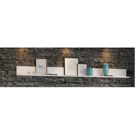 Buy Malton Long Floating Wall Shelf White Gloss from Furnituretta