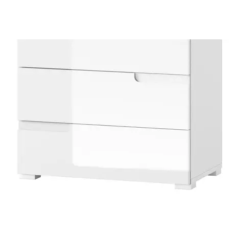 Buy Malton Narrow Chest of Drawers – White Gloss Fronts with Matt White Frame, 2 from Furnituretta