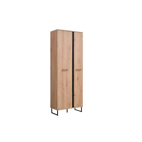 Buy Barry Tall Slim 2 Door Wardrobe Oak Effect, 7 from Furnituretta