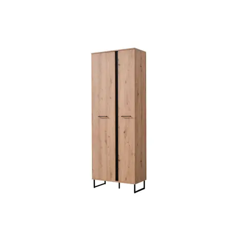 Buy Barry Tall Slim 2 Door Wardrobe Oak Effect, 8 from Furnituretta