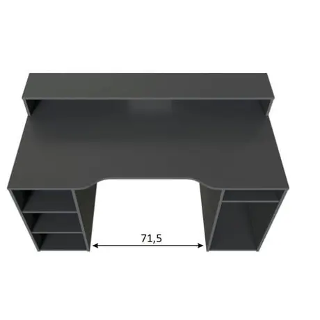Buy Brecon Dark Grey Computer Gaming Desk with Hutch, 3 from Furnituretta