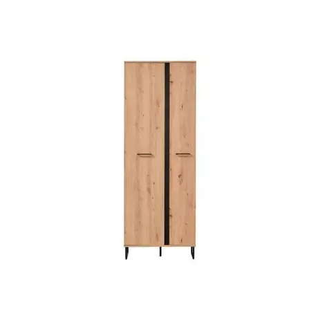 Buy Barry Tall Slim 2 Door Wardrobe Oak Effect, 5 from Furnituretta