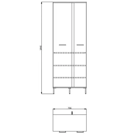 Buy Barry Tall Slim 2 Door Wardrobe Oak Effect, 6 from Furnituretta