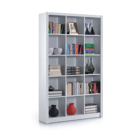 Buy Teddy Squares Triple Bookcase White Gloss from Furnituretta