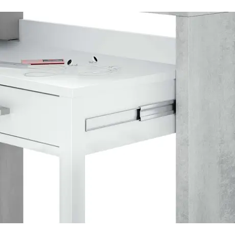 Buy Epsom Computer Writing Desk – Concrete Grey & White Finish with Reversible Legs, 5 from Furnituretta