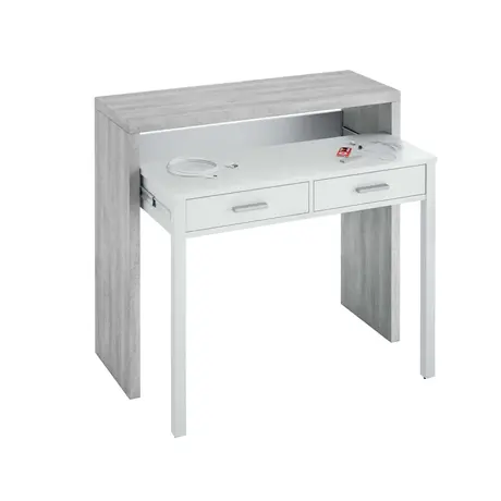 Buy Epsom Computer Writing Desk – Concrete Grey & White Finish with Reversible Legs, 4 from Furnituretta