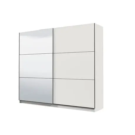 Buy Crewe Large Sliding Door Wardrobe – White Matt with Mirror Panels, Colour: White, 3 from Furnituretta