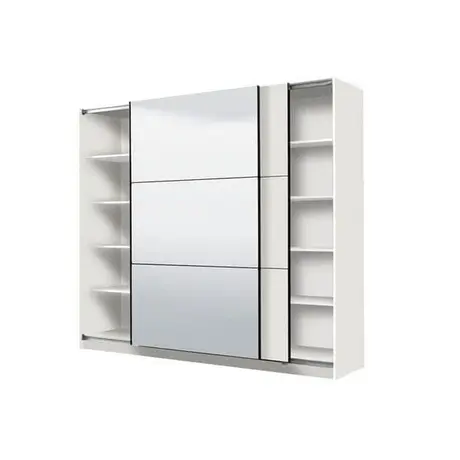 Buy Crewe Large Sliding Door Wardrobe – White Matt with Mirror Panels, Colour: White, 4 from Furnituretta