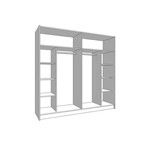 Buy Crewe Large Sliding Door Wardrobe – White Matt with Mirror Panels, Colour: White, 5 from Furnituretta