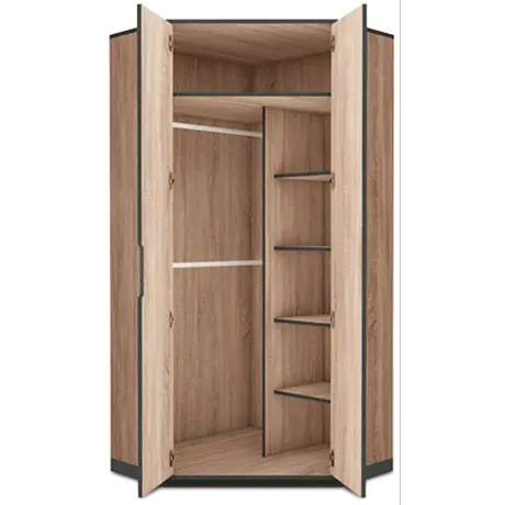 Buy Vant Corner Wardrobe – Oak Effect with Shelves and Hanging Rails, 2 from Furnituretta