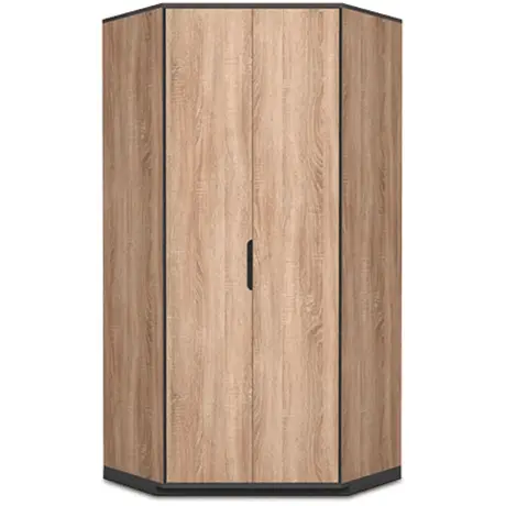 Buy Vant Corner Wardrobe – Oak Effect with Shelves and Hanging Rails, 3 from Furnituretta