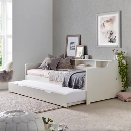 Buy Tyler White Trundle Only, Colour: White, Size: Single (3ft), Item Width: 93, 3 from Furnituretta