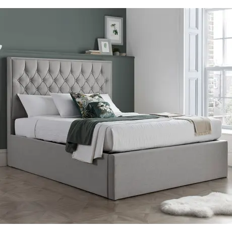 Buy Wilson Grey Fabric Ottoman Bed – Gas Lift Storage Frame in King Size, Colour: Grey, Size: King (5ft), Item Width: 160, 3 from Furnituretta
