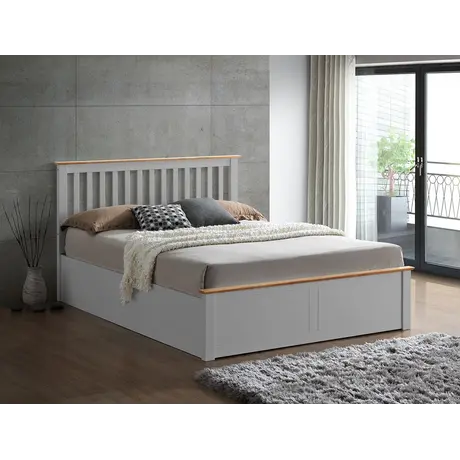 Buy Malmo Pearl Grey Wooden Ottoman Bed – Stylish Gas Lift Storage Frame King Size, Colour: Grey, Size: King (5ft), Item Width: 166 from Furnituretta