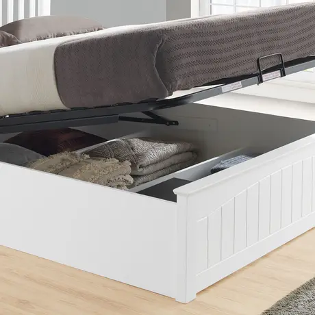 Buy Grayson White Wooden Ottoman Bed Small Double, Colour: White, Size: Small Double (4ft), Item Width: 136, 4 from Furnituretta