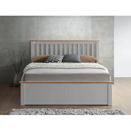 Buy Malmo Pearl Grey Wooden Ottoman Bed – Stylish Gas Lift Storage Frame King Size, Colour: Grey, Size: King (5ft), Item Width: 166, 6 from Furnituretta
