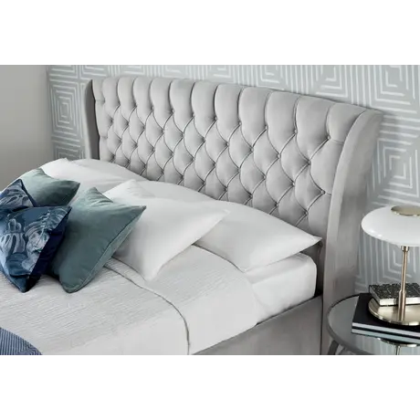 Buy Newton Grey Velvet 4 Drawer Storage Bed King Size, Colour: Grey, Size: King (5ft), Item Width: 189, 4 from Furnituretta
