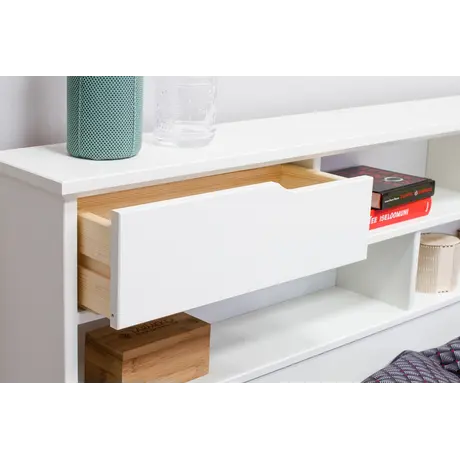 Buy Fabio White Wooden Bed King Size, Colour: White, Size: King (5ft), Item Width: 162.4, 7 from Furnituretta