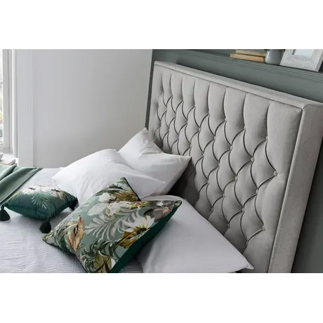 Buy Wilson Grey Fabric Ottoman Bed – Gas Lift Storage Frame in King Size, Colour: Grey, Size: King (5ft), Item Width: 160, 5 from Furnituretta