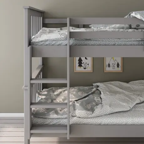 Buy Carra Grey Bunk Bed Single, Colour: Grey, Size: Single (3ft), Item Width: 109.1, 3 from Furnituretta