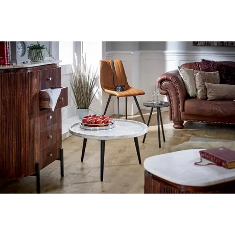 Buy Opal Mango Wood Wide Chest with Marble Top & Metal Legs, 5 from Furnituretta