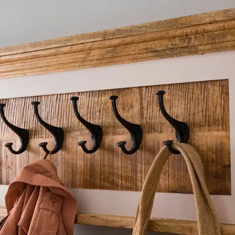 Buy Alfie Wooden Wall Coat Hanger with Hooks, 4 from Furnituretta