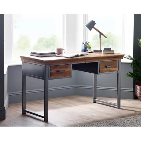 Buy Metropolis Industrial 2 Drawer Writing Desk from Furnituretta