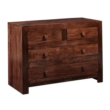 Buy Dark Mango 4-Drawer Dressing Chest for Bedroom Storage from Furnituretta