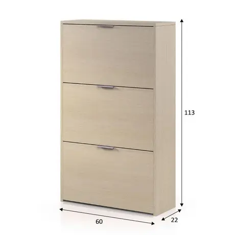 Buy Hemel Light Oak Shoe Cabinet 18 pairs, 2 from Furnituretta