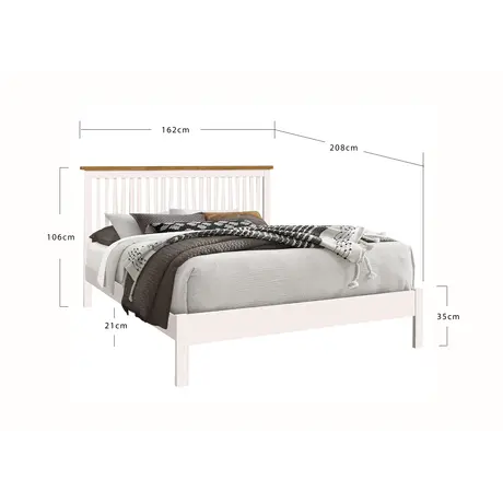 Buy Ascot King Size Bed: Sleek & Durable, Colour: White, Size: 5ft/King , Item Width: 162, 3 from Furnituretta