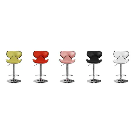 Buy Hillside Bar Stool PU Chrome & Red (2s), Colour: Red, 6 from Furnituretta