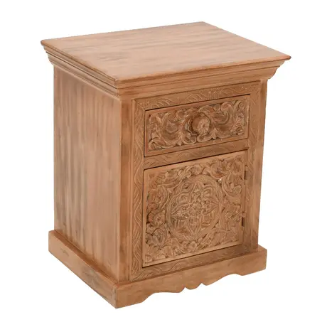 Buy Artwork Mango Wood Bedside Table With Storage, 4 from Furnituretta