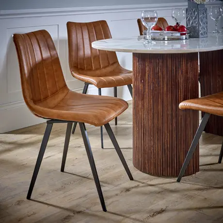 Buy Opal Mango Wood Dining Table 170Cm With Marble Top, 5 from Furnituretta