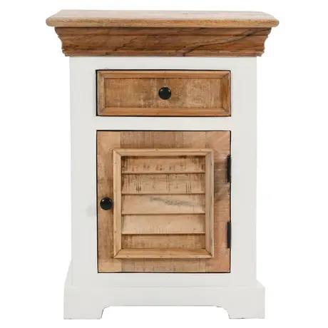 Buy Alfie Solid Mango Wood Bedside Cabinet 1 Drawer + 1 Door, 5 from Furnituretta
