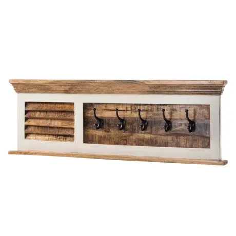 Buy Alfie Wood Shoe Rack & Hanger Wall Hook Set, 5 from Furnituretta