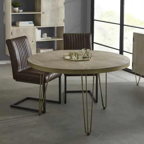 Buy Light Gold Round Dining Table from Furnituretta
