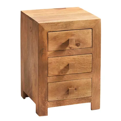 Buy Toko Light Mango 3 Drawer Bedside from Furnituretta