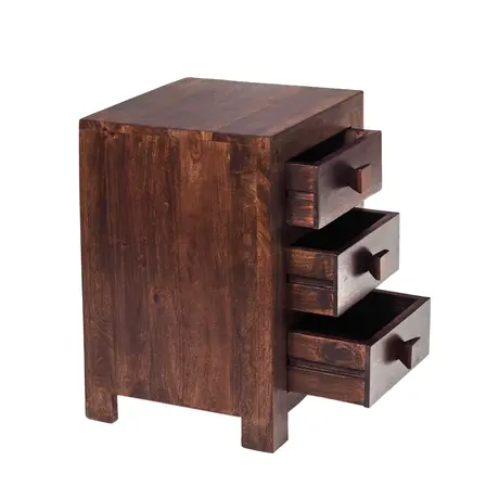 Buy Toko Dark Mango 3 Drawer Bedside, 2 from Furnituretta