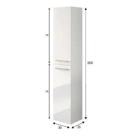 Buy Lydd 2 Door Wall Mounted Floating Bathroom Storage Cupboard White Gloss, 4 from Furnituretta